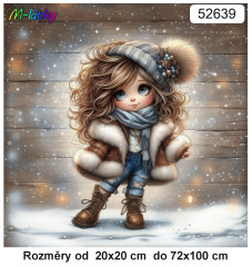 OB Panel bez střihu - dívka v zimě tisk na objednávku výběr z rozměrů a materiálů