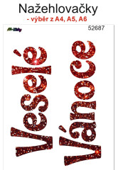 MOB Nažehlovačky - velikost archu A4, A5 nebo A6 - Veselé Vánoce