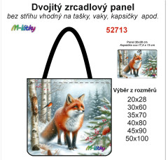 MOB Dvojitý zrcadlový panel - výběr z rozměrů - liška v zimním lese