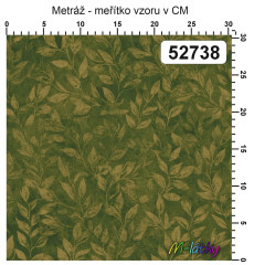 OB Metráž kolekce vintage zelené květy náš tisk na objednávku – výběr z materiálů