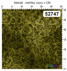 OB Metráž kolekce vintage zelené květy náš tisk na objednávku – výběr z materiálů
