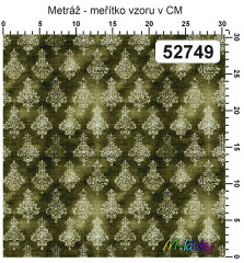 OB Metráž kolekce vintage zelené květy náš tisk na objednávku – výběr z materiálů