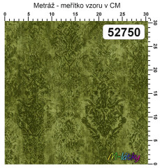 OB Metráž kolekce vintage zelené květy náš tisk na objednávku – výběr z materiálů
