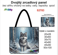 MOB Dvojitý zrcadlový panel - výběr z rozměrů - vlk v zimním lese