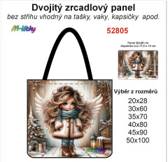 MOB Dvojitý zrcadlový panel - výběr z rozměrů - vánoční andělka