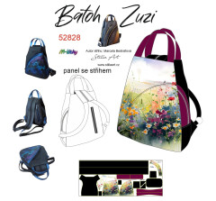 MOB B Panel batoh Zuzi střih Marcela Bednářová - luční květy panel se střihem tisk na ob jednávku