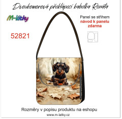 MOB Panel se střihem -  Kabelka Renata - dvoukomorová překlápěcí - jezevčík návod k panelu zdarma - více v popisu produktu
