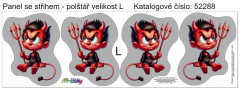 MOB Panel k ušití  - 3D dekorativní polštář velikost L - čert výběr z variant