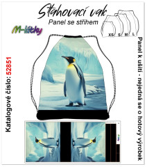 MOB Panel se střihem k ušití - stahovací vak - tučňák