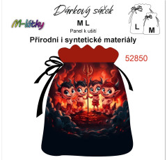 MOB Dárkový sáček čerti - panel se střihem náš tisk na objednávku - výběr z variant