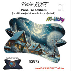 OB Panel k ušití  - Relaxační (čtecí) polštář KOST - zimní vesnička výběr z variant