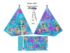 OB Panel k ušití - Teepee velké - Malá mořská panna