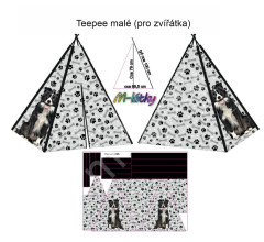 OB Panel k ušití - malé teepee pro zvířátka - Border kolie - pelíšek