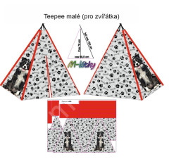 OB Panel k ušití - malé teepee pro zvířátka - Border kolie - pelíšek