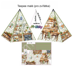 OB Panel k ušití - malé teepee pro zvířátka - kuchyně - pelíšek