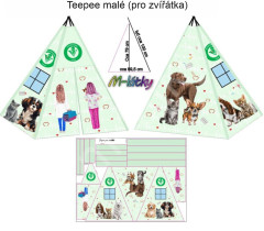 OB Panel k ušití - malé teepee pro zvířátka  - veterinární klinika - pelíšek