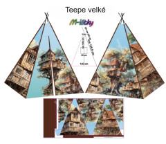 OB Panel k ušití - Teepee velké - dům na stromě