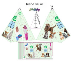 OB Panel k ušití - velké teepee - veterinární klinika - malá veterinářka