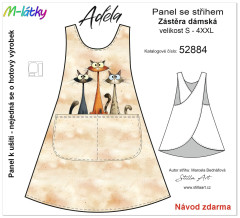 MOB B - Panel se střihem - dámská šatová zástěra Adéla - tři kočky