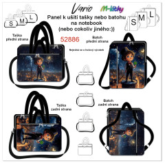MOB Panel se střihem - Taška nebo batoh Vario (na notebook) - kominík s čtyřlístkem fotonávod v popisu produktu - výběr z rozměrů