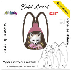 MOB Panel batoh Arnošt - polární liška panel se střihem na objednávku