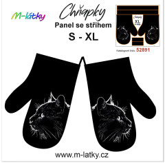 MOB Kuchyňské rukavice chňapky(chňapka) - černá kočka Panel se střihem - fotonávod v popisu produktu