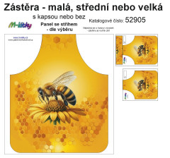 MOB Panel k ušití  - včela malá, střední,velká - s kapsou nebo bez - výběr z variant a materiálů