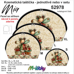 OB Panel kosmetická taštička Mia - vánoční víla (víly) Panel se střihem tisk na objednávku