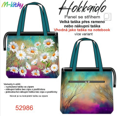 OB Hokkaido  velká taška přes rameno/nákupní taška - kopretiny Panel k ušití - náš tisk na objednávku