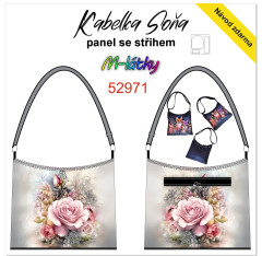 MOB Panel se střihem - Kabelka Soňa - vzor výšivky - růže návod k panelu zdarma - více v popisu produktu