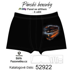 MOB F - Panel k ušití  pánské pánské Boxerky - autobus vlastní sublimační tisk na objendávku
