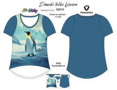MOB F - Panel se střihem - dámské tričko Verona - tučňák Digitální tisk m-látky - výběr z variant  střih Fazonetka