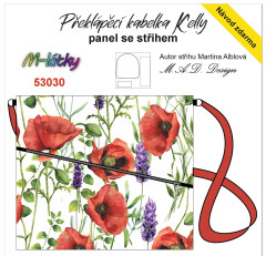 MOB D - Panel k ušití - Překlápěcí kabelka Kelly - vlčí máky fotonávod v popisu produktu
