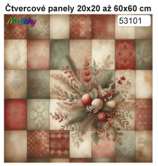 OB Panel čtvercový vintage vánoční patchwork výběr z rozměrů a materiálů – tisk na objednávku