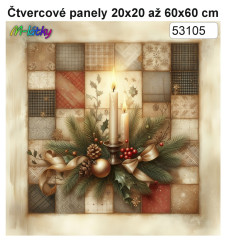 OB Panel čtvercový vintage vánoční patchwork výběr z rozměrů a materiálů – tisk na objednávku