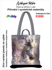 MOB Nákupní taška - zebra panel se střihem náš tisk na objednávku