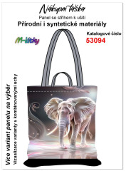 MOB Nákupní taška - slon panel se střihem náš tisk na objednávku