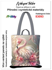 MOB Nákupní taška - plameňák panel se střihem náš tisk na objednávku