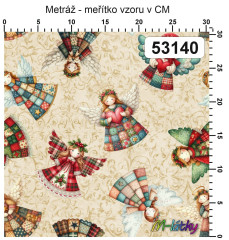 OB Metráž vánoční patchworkové andělky náš tisk na objednávku – výběr z materiálů