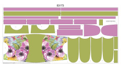 MOB Panel k ušití - Kabelka Ennie - Anemonky Kočárkovina - fotonávod v popisu produktu