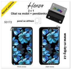 MOB Panel - Honza 2v1 Obal na mobil/peněženka - modré květy tisk na objednávku