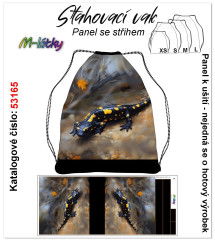MOB Panel se střihem k ušití - stahovací vak - mlok