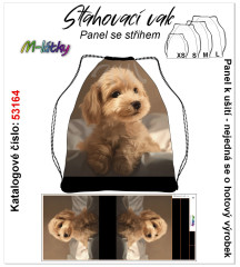 MOB Panel se střihem k ušití - stahovací vak - maltipoo