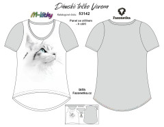 MOB F - Panel se střihem - dámské tričko Verona - kočka Digitální tisk m-látky - výběr z variant  střih Fazonetka