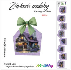 MOB Panel deorace -  levandulové domečky 2x4 ks tisk na objednávku