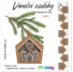 MOB Panel vánoční ozdoby -  vánoční perníčky domečky 4x2 ks tisk na objednávku