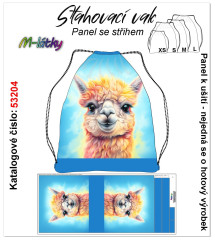 MOB Panel se střihem k ušití - stahovací vak - lama