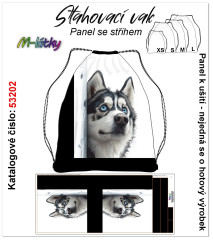 MOB Panel se střihem k ušití - stahovací vak - vlk