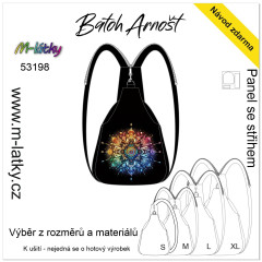 MOB Panel batoh Arnošt - barevná mandala panel se střihem na objednávku