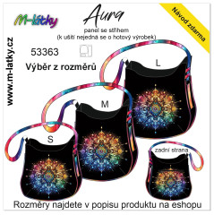MOB Panel se střihem - kabelka Aura - barevná mandala fotonávod v popisu produktu - výběr z rozměrů
